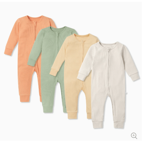 Ribbed Clever Zip Snug-Fit Pajamas 4 Pack