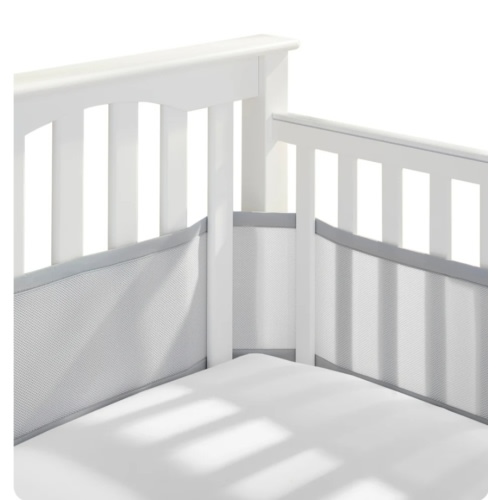 HALO Breathable Mesh Crib Liner for Mini Crib in Gray
