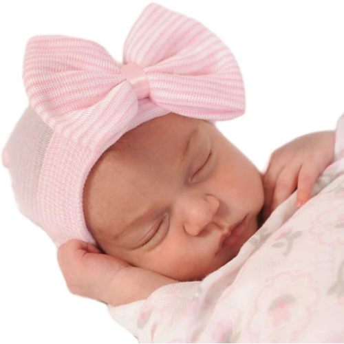 Samidy Newborn Handmade Baby Hat 0-3 Months Bow Design Pink Pink Size:3 Months : Amazon.es: Fashion