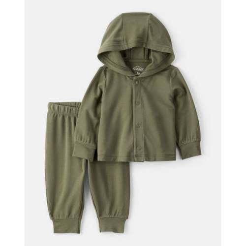 Baby Boy 2-Piece PurelySoft Long-Sleeve Tee & Pant Set - Green - Carter's | Carter's