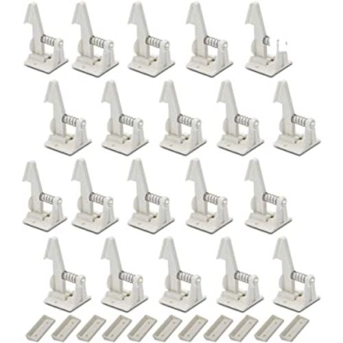 20 Pack Cabinet Locks Child Safety Latches - Vmaisi Baby Proofing Cabinets Drawers Lock - Upgraded Stronger Adhesive Easy Installation - No Drilling