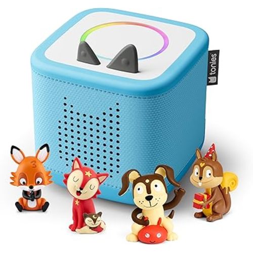 Toniebox 2 Audio Player Favorite Songs Bundle for Kids 1+ with Playtime Puppy, Bedtime Songs, Counting Songs, and Celebration Songs - Sky Blue