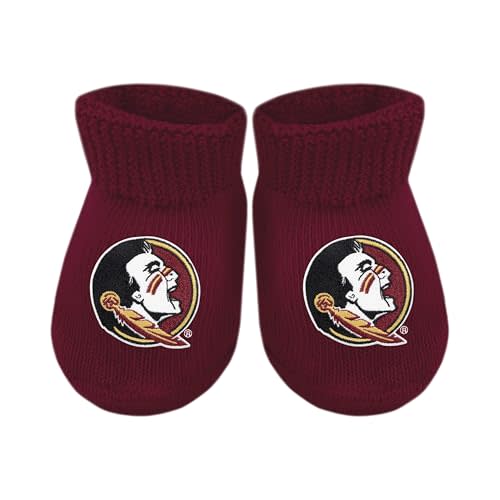 Creative Knitwear College Baby Bootie Sock - Team Logo, Multiple Colors, for Boys & Girls (Newborn - 6 Months)