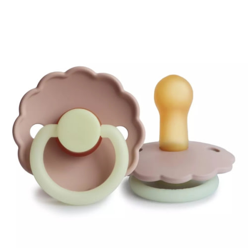 Night Daisy Rubber pacifier blush