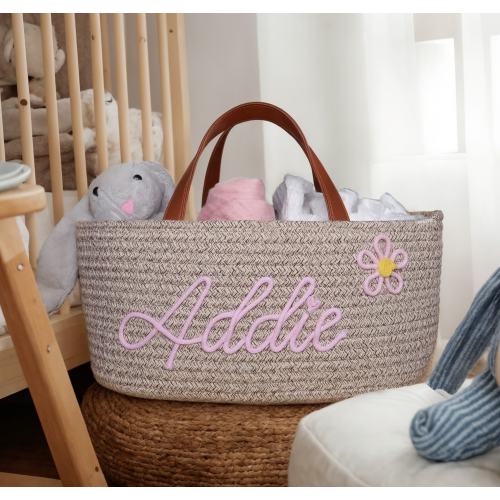 Personalized baby name diaper caddy Custom baby basket Personalized basket Baby shower name gift Newborn gift Name basket Custom Diaper bag