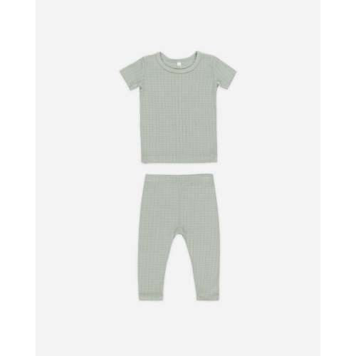 Bamboo Short Sleeve Pajama Set || Grid