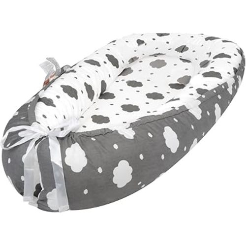 Baby Lounger for Newborn, Baby Lounger for 0-24 Months Babies, 100% Cotton Soft Breathable Baby Lounger Cover, Portable Baby Infant Lounger Babies Essentials Gifts