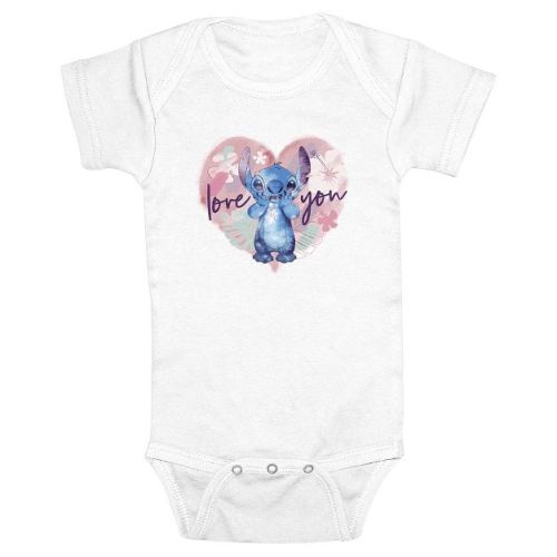 Infant's Lilo & Stitch Love You Bodysuit - White - 6 Months