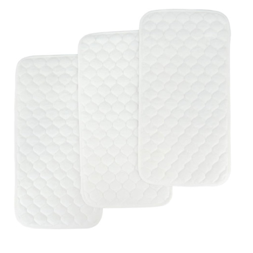 BlueSnail Quilted Thicker Waterproof Changing Pad Liners,3 Count(Snow White 13” x 27”)