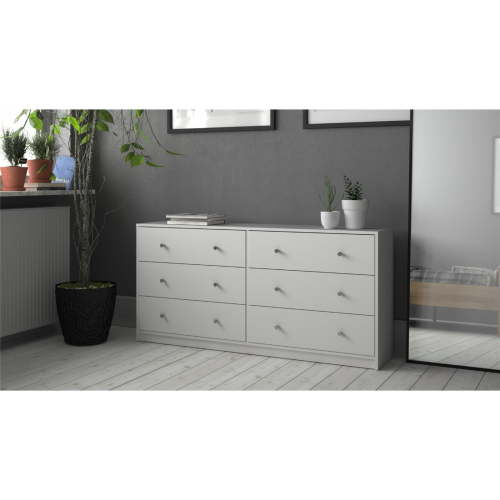 Tvilum Studio 6 Drawer Double Dresser, White