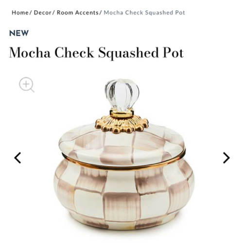 MacKenzie-Childs | Mocha Check Squashed Pot