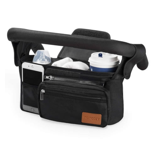 Momcozy Universal Stroller Organizer with Insulated Cup Holder Detachable Phone Bag & Shoulder Strap, Fits for Stroller like Uppababy, Baby Jogger, Britax, BOB, Umbrella and Pet Stroller