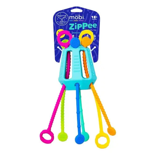 Mobi Zippee Activity Toy - Sensory Activities for Toddlers and Kids, BPA-Free & Food Grade Silicone, Montessori Learning Games for Ages +1 (Original)