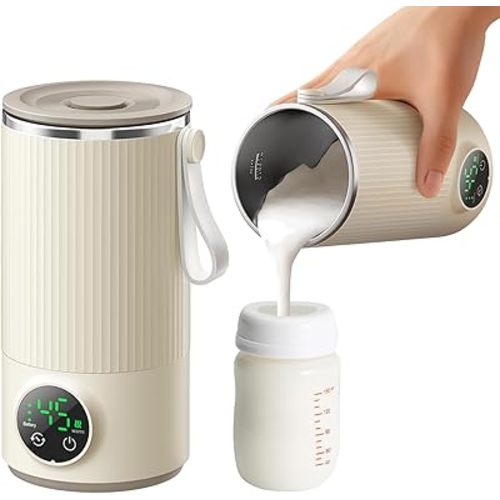 Portable Bottle Warmer & Mixer,Fast & Even Heating Formula to Keep Nutrient,Baby Bottle Warmer for Breastmilk & Formula,Defrost,Leakproof,Accurate Temp Control,Keep Warm