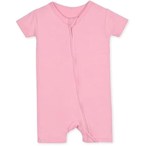 Gerber Baby Buttery-Soft Short Sleeve Romper with Viscose Made with Eucalyptus