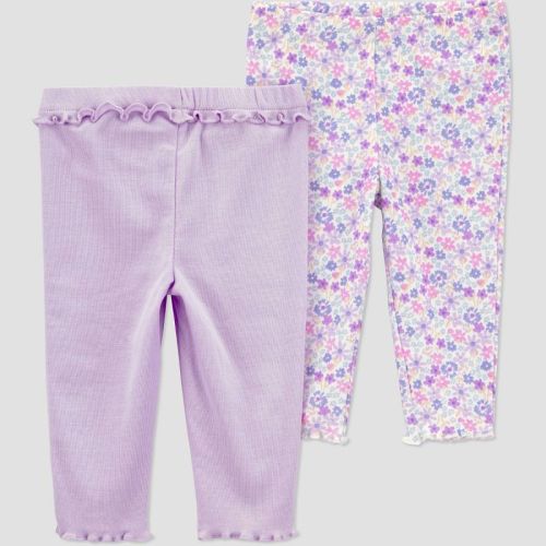 Carter's Just One You® Baby Girls' 2pk Floral Pants - Purple 3M