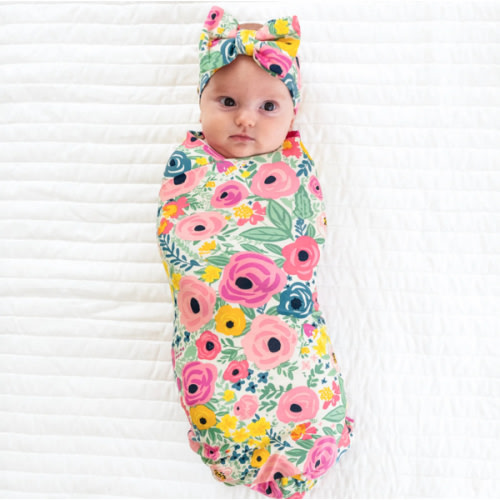 Secret Garden Swaddle & Luxe Bow Headband Set - Little Sleepies