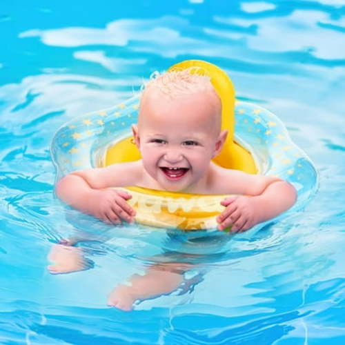 Zooawa Swimming Float, Floats for Pool with Safety Seat, Infant Pool Float No Flip Thicken Swim Training of 3-12 Months ,S , Yellow