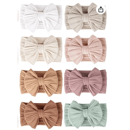8 Pack Baby Hair Bows