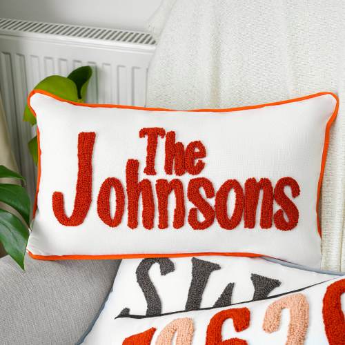 Wedding Gift Embroidered Pillow, Custom Punch Needle Pillow, Home Decor, Engagement Gift, Anniversary Gift, Personalized Gift for Couple
