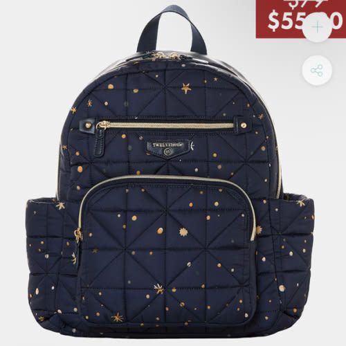 Little Companion Diaper Bag Backpack in Midnight Print 2.0