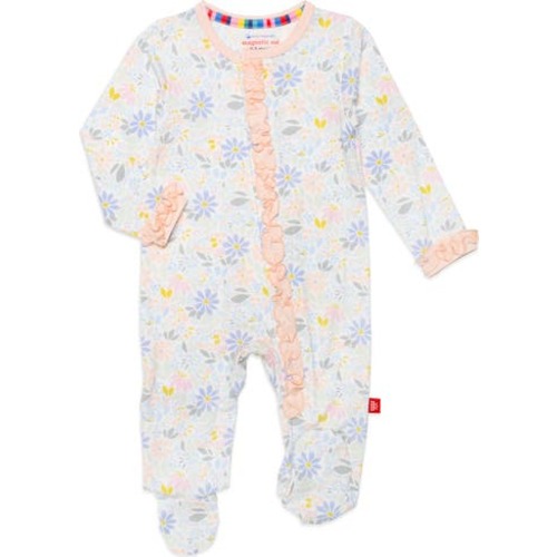 Darby Print Ruffle Long Sleeve Footie