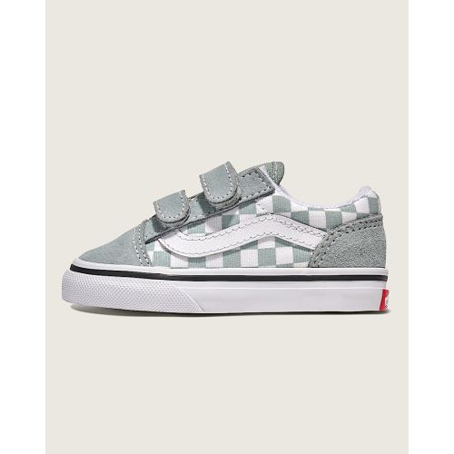 Toddler Old Skool V Checkerboard Shoe in Pure Grey / White | Vans