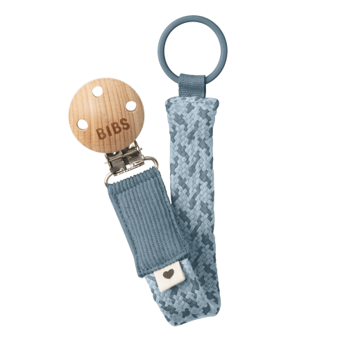 BIBS Pacifier Clip Petrol & Baby Blue | bibsworld.com – Bibsworld store US