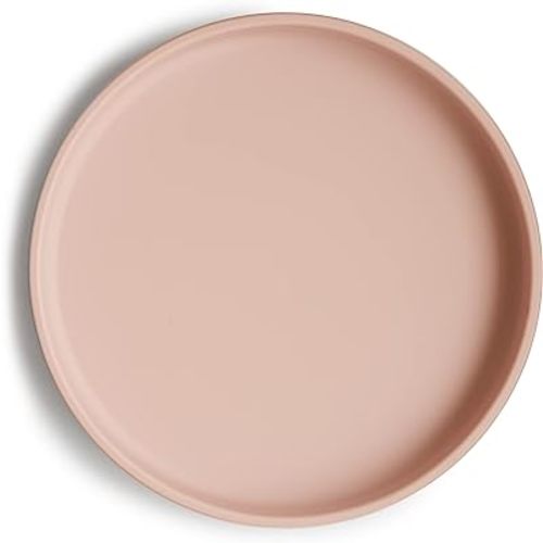 mushie Classic Silicone Suction Plate | BPA-Free Non-Slip Design (Blush)