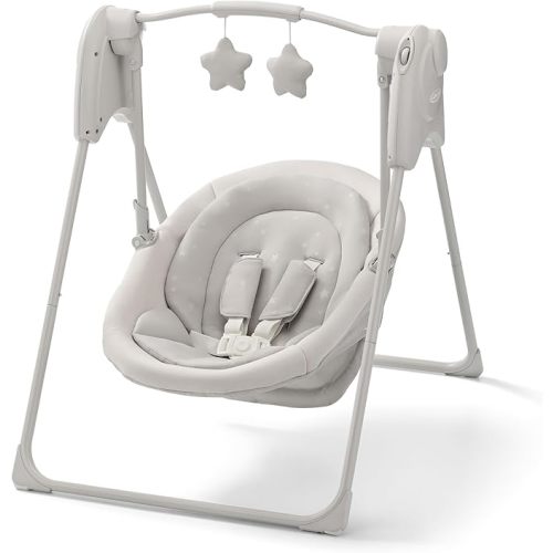 Graco Slim Spaces Compact Baby Swing - Indoor Infant Swing, Baby Registry Must Have, Gifts for New Parents