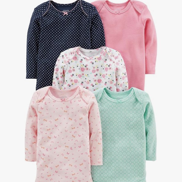 Simple Joys by Carter's Baby Girls 5-pack Long-sleeve Bodysuit