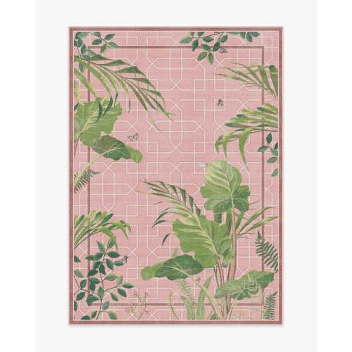 Sanderson Palm House Rose Tufted Rug | Ruggable