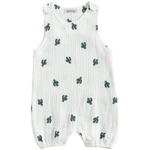 MoZiKQin Infant Baby Girl Boy Cotton Linen Romper Sleeveless Cute Print Bodysuit Jumpsuit Playsuit Summer Outfit Clothes