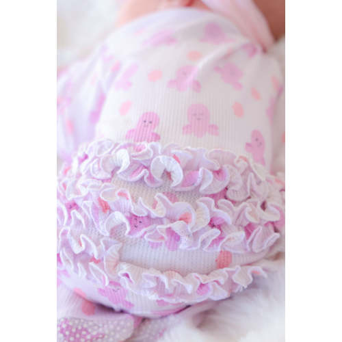 Bamboo Waffle Ruffle Zipper Footie | Sea Snuggles