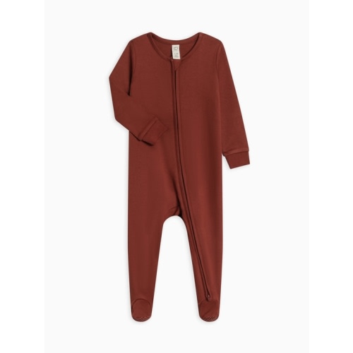 Peyton Zipper Sleeper | Garnet 0-3 Months