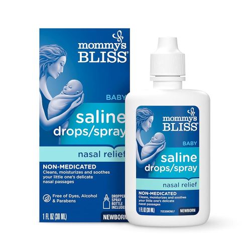 Mommy's Bliss Saline Drops/Spray, Nasal Relief for Newborns & Up, 1 Fl Oz