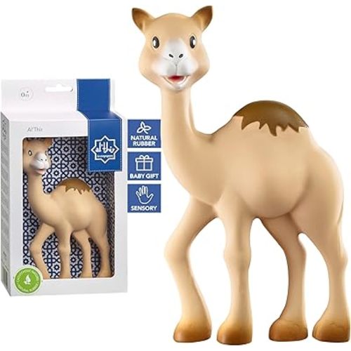 Sophie la girafe | Al'Thir The Camel | Teether Friend to Sophie la girafe | Natural Rubber | Designed for Teething Babies | Awaken All 5 Senses | Easy to Clean