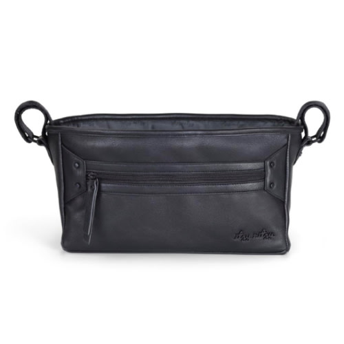 Itzy Ritzy Adjustable Stroller Caddy and Organizer Bag Featuring Front Zippered Pocket, 2 Built-in Interior Pockets & Adjustable Straps to Fit Nearly Any Stroller (Black)