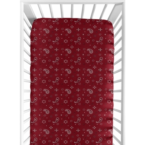 Wild West Cowboy Collection Fitted Crib Sheet - Bandana Print