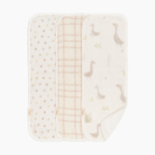 Crane Baby Cotton Muslin and Terry Burp Cloth Set (3 Pack) - Charlie Goose