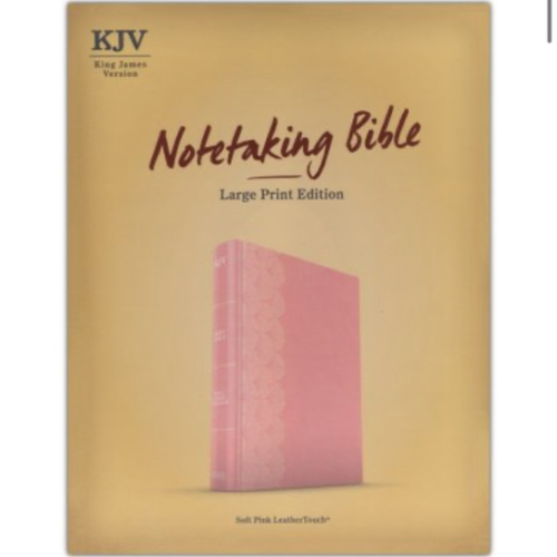 KJV Large Print Notetaking Bible--soft leather-look, soft pink