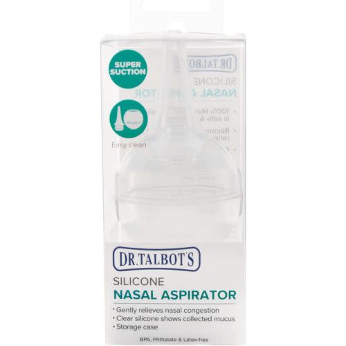 Dr. Talbot's Nasal Aspirator for Babies - Silicone - Includes Storage Case - Clear