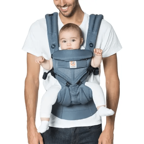 Ergobaby Omni 360 All-Position Baby Carrier for Newborn to Toddler with Lumbar Support & Cool Air Mesh (7-45 Lb), Oxford Blue
