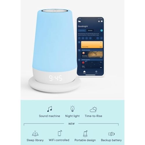 Hatch Rest+ Baby & Kids Sound Machine | 2nd Gen | Child’s Night Light, Alarm Clock, Toddler Sleep Trainer, Time-to-Rise, White Noise, Bedtime Stories, Portable, Backup Battery (with Charging Base) - 2nd Gen (with Charging Base)