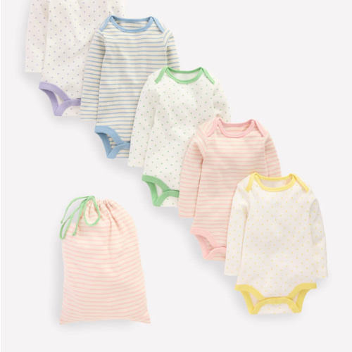 5-pack Bodies-Multi Ivory Spot/Stripe | Boden USA