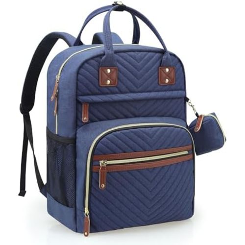 Tuwubi Diaper Bag Backpack, Baby Essentials Travel Tote Bag, Multi function Waterproof Backpacks, Travel Essentials with Stroller Straps & Pacifier Case - Blue