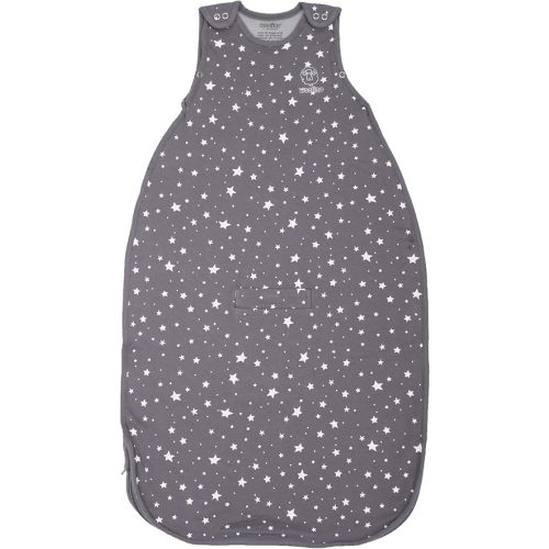 Woolino Merino Wool and Organic Cotton Ultimate Sleep Sack - 4 Season - Two-Way Zipper Adjustable Sleeping Bag - Universal Size Sleep Sack for Baby (2-24 Months) - Star Gray