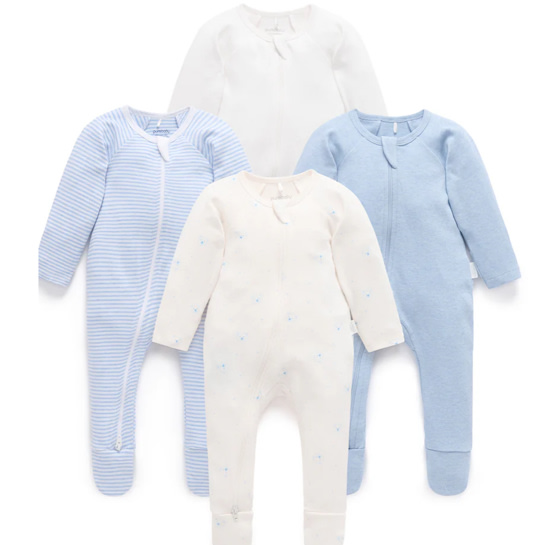 Blue Bear 4 Pack Zip Growsuit