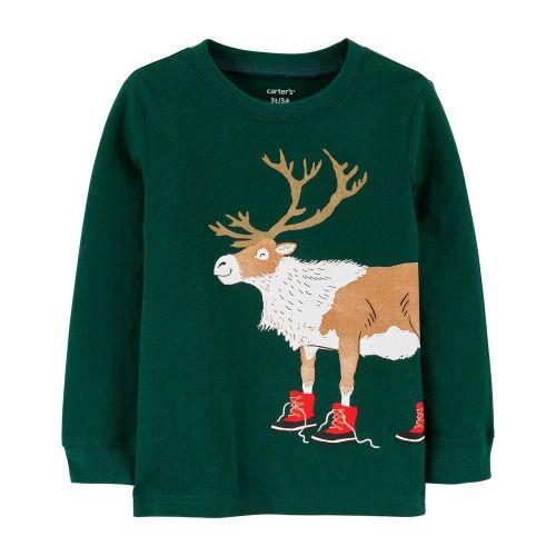 Reindeer Jersey Tee - 12M - Green