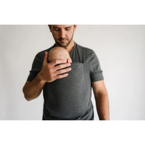 Lalabu Dad Shirt | T-Shirt with Kangaroo Pouch | Baby Wrap Carrier for Newborns & Infants